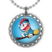 1 Doraemon silver bottle cap Necklace!