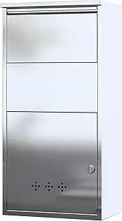 Floor Standing Package Drop Box with Digit Lock, Outdoor Package Drop Box, Thickened Plate, Rain And Sunproof, Stainless, Easy To Assemble, Suitable for Home, Office(41x25x96cm,304)