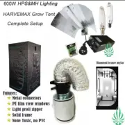 Hydroponics 1.5x1.5x2.4M Tent Electronic 600W Ballast HPS/MH Grow Light Setup