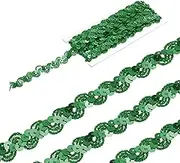 uxcell 5 Yard Sequins Beaded Lace Trim 0.6 Inch Wave Sequin Braid Trim Strip Paillette Ribbon for Crafts, Embellishments, DIY Sewing Costume, Green