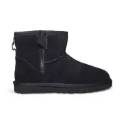 UGG CLASSIC MINI BAILEY ZIP BLACK SUEDE ANKLE WOMEN'S BOOTS SIZE US 6/UK 4 NEW