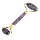 Natural Amethyst Double Head Jade Stone Roller & Guasha Scrapping Plate Face GFL