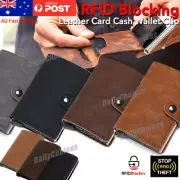 New Leather Credit Card Holder Men's Money Cash Wallet Clip RFID Blocking Purse