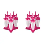 2x 6pc Appetito Home Kitchen Star Ice Pop Mould - Fuchsia