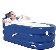 Portable Bathtub | Outdoor & Indoor Foldable SPA Tub,Portable Bathtub Adult, Freestanding Bath with Headrest Lumbar Support Side Storage Pocket for Indoor Outdoor Use
