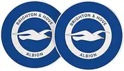 Desert Cactus Brighton & Hove Albion Car Accessories BHAFC Seagulls Football Club Absorbent Sandstone Cup Coasters Licensed Product Set of 2 (Design A)