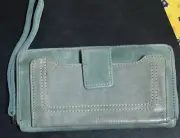 COLORADO GREEN LEATHER RFID ZIP-AROUND PURSE WITH PHONE POCKET - NEW WITH TAGS