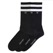 Calvin Klein 211CC01 Stripe Casual Crew Socks - 3 Pack, One Size