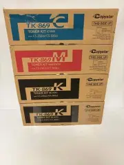 4 OEM Kyocera TASKalfa 250ci,300ci,CS250ci,CS300ci TK-869 CMKK Toners (No Yel.)