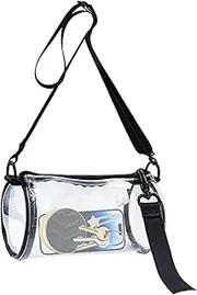 [Naqqios] Transparent Purses for Women - Transparent Cylindrical Bag, Transparent Cylindrical Messenger Bag | Small Shoulder Bag for Travel, Picnics, Sporting Events, Co