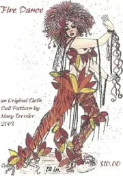 Cloth Art Doll Pattern "Fire Dance" by Mary Tressler