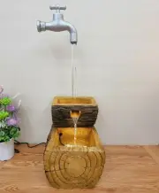 Water Fountain, Water Feature with LED Light, Contemporary design- Timber Tap