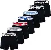 [Ellesse] Men's Boxer Shorts, Pack of 7 - Yema Boxer Shorts, Logo Waistband, Without Fly, Cotton Stretch