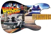 Guitar Skin Axe Wrap Bass Reface Vinyl Back to the Future Tribute 195