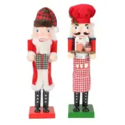 Hand Painted Baker Figurine Doll Toy Christmas Decorations Nutcrackers Gift