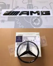 Rear star Badge For Mercedes E Class W213 Saloon Only &AMG Flat Type Gloss Black