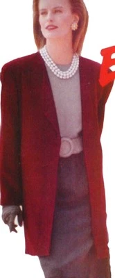 1980s Longline Single Breasted Coat Overcoat Skirt Vogue 8506 Sewing Pattern