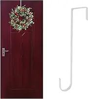 30cm Wreath Hanger Front Door Wreath Metal Hook for Christmas Halloween Outdoor Hanging Decoration Over Non Scratch Wall Wreaths(White, 1 Pc)