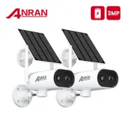 ANRAN 3MP 180°Pan Solar Battery Powered Home Security Camera CCTV Wireless Cam