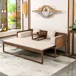 家具 新中式禪意羅漢床實木中式白蠟木推拉床客廳沙發實木床小