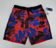 Speedo Men’s Size Large Swimtrunks NWT Fiery Red and Blue $56
