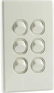 QCE Slimline 6 Gang Light Switch