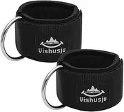 Vishusju Ankle Straps Wrist Cuffs 5.5mm Neoprene Padded Large D-Ring for Cable Machines Fitness Legs Exercise Attachment Adjustable