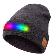 LED Bluetooth Beanie Headphones Hat With RGB Light Flash Glow Party Hat