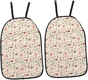 LOORGVEL 2pcs Kick Mats Back of Car Seat Protector Cute Cactus Pattern for Durable for SUV Truck Vehicle Accessories Easy to Clean Maintain