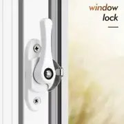 Window Sash Lock Zinc Alloy Power Coating Spring Action 360° Adjustable White