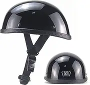 Motorcycle Half Helmet DOT Approved Ultra-Thin Comfortable Beanie Cruising Skull Cap Novelty Small Helmet for Chopper Moped Scooter Motorbike Mopeds Scooters Electric A, XL=61-62cm