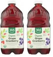 (2 Pack) 365 by Whole Foods Market Organic 100% Juice Grape Cranberry, 64 Fl Oz