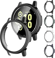 Screen Protector Case for Garmin vívoactive 5 Smartwatch, [4-Pack] Hard PC Bumper & Tempered Glass Film Replacement Accessories for Garmin vivoactive 5