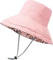 [MESU] Women Bucket Hat UV Sun Protection Wide Brim Fishing Cap Foldable Floppy Sun Hat, Reversible Double-Side Wear