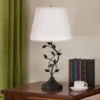 USB Table Lamp Bedside Lamp with USB C Charging Ports, White Traditional Nigh...