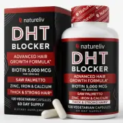 DHT BLOCKER + BIOTIN Saw Palmetto Hair Loss STRONG Regrowth Supplement - 2Months