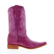Los Altos Versace Square Toe Teju Lizard Mens Purple Wide Cowboy Western Boots