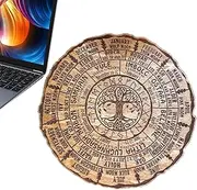 Wheel Calendar - Pagan Witch Symbol, Wheel of the Year Wood | Wheel of the Year Sabbats Pagan Symbol, Wooden Round Decoration for Wiccan Festivals Yule Altar