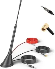 RED WOLF Car Antenna DAB Antenna with 5 m Extension Cable Roof Antenna FM AM DIN Male Car Radio Antenna SMB Adapter Booster Amplifier for FM AM Radio Blaupunkt Sony Pioneer