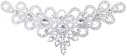 PEARLY JUN Rhinestone Appliques Silver Diamond V Neck Applique Patches for Dresses Hand Sewing Craft Projects DIY Wedding Clothes Shoes Hats Bags Embellishments