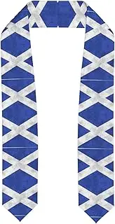 [WURTON] Scottish Print Unisex Adult Graduation Stole Class Of 2024 Polyester Shawl Stole With Trim Honor