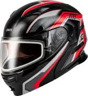 G-Max MD-01S Transistor Helmet with Dual Lens (Lg, Black/Red)
