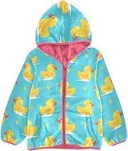 [Caihoyu] Toddler Fleece Jacket With Hood Lightweight Zip Up Toddler Girl Winter Coat