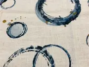Kravet Couture Modern Contemporary Circle Print Fabric- RETOUCHE TEAL 0.85 yds