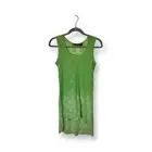 Raya Sun High To Low Knitted/Mesh Bright Green Ombre Swim Cover Sundress Small