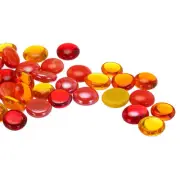 Glass Beads,36pcs Flat Glass Gemstone Red/Yellow 0.44lbs Glass Pebbles