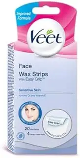 Veet 3 Pack Of Facial Easygrip Wax Strips Wax Strips Sensitive Skin 20 Strips