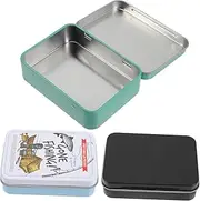 BESPORTBLE 3Pcs Tinplate Storage Case for Iron Card Holder with Lid Game Card Organizer Versatile Canister for Cards Jewelry Items