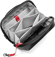 tomtoc Travel Electronic Cable Organiser Accessory, Tech Pouch for Charger, Cables, Power Bank, Hard Drive, Cords, Water-Resistant Storage Bag with Removable Card Slots for USB Adapter, Memory Card