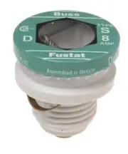 Bussmann BP/S-8 8 Amp Type S Time-Delay Dual-Element Plug Fuse Rejection...
